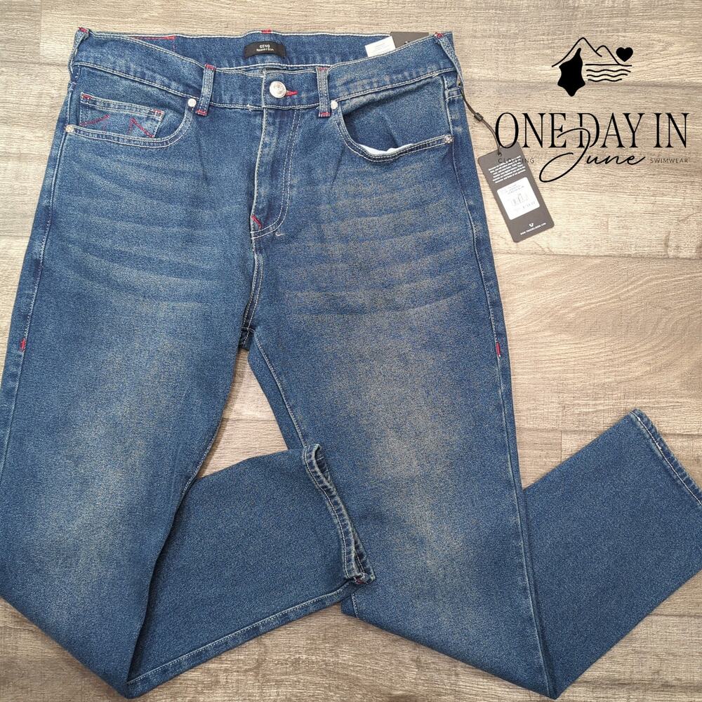 True Religion Geno Relaxed Slim Jeans Men's Dark Boreal NWT Size 34X30